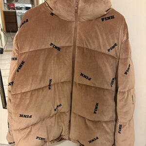 VS PINK logo puffer jacket